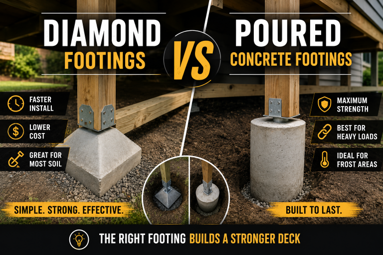 diamond footings vs Poured footings